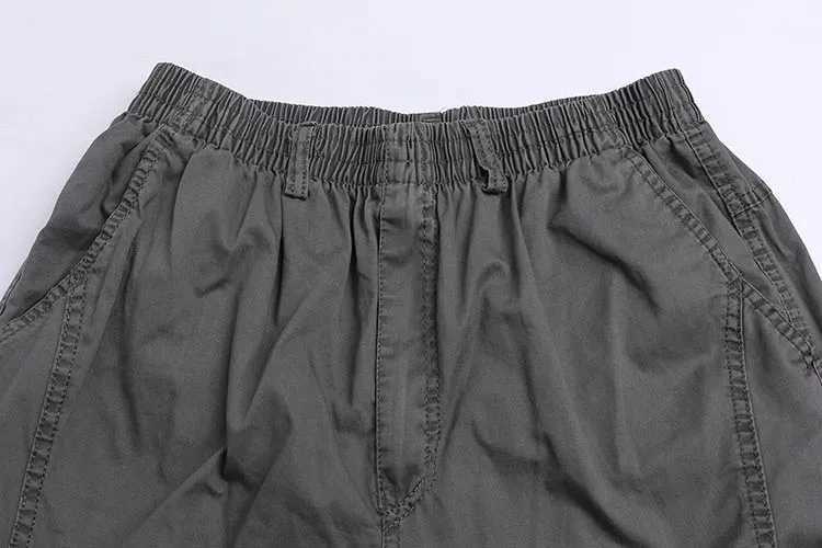 Summer goods cotton thin pants pocket zipper large size 8XL 10XL 9XL 140KG outdoor casual hunting style pants black 48 W240829