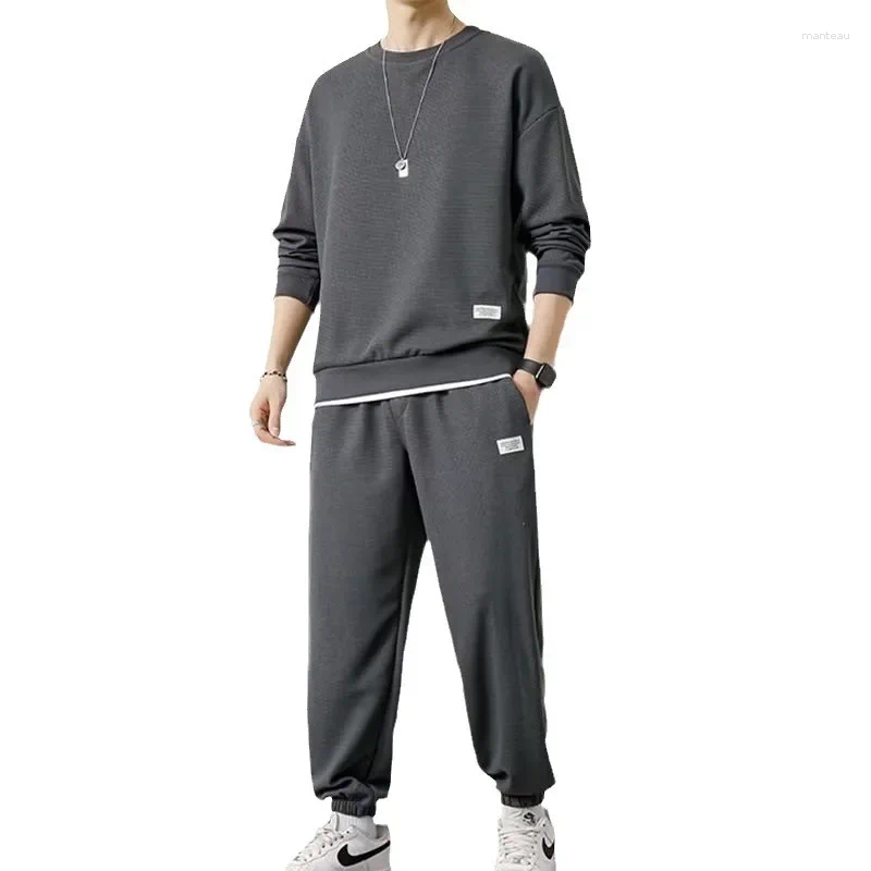 Men's Tracksuits Casual Sporty Suit Loose Fit Long Sleeve Spring Autumn Fashion Trendy Versatile Walf Checks