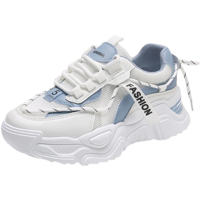 Women's breathable thick sole height increasing mesh casual sports shoes