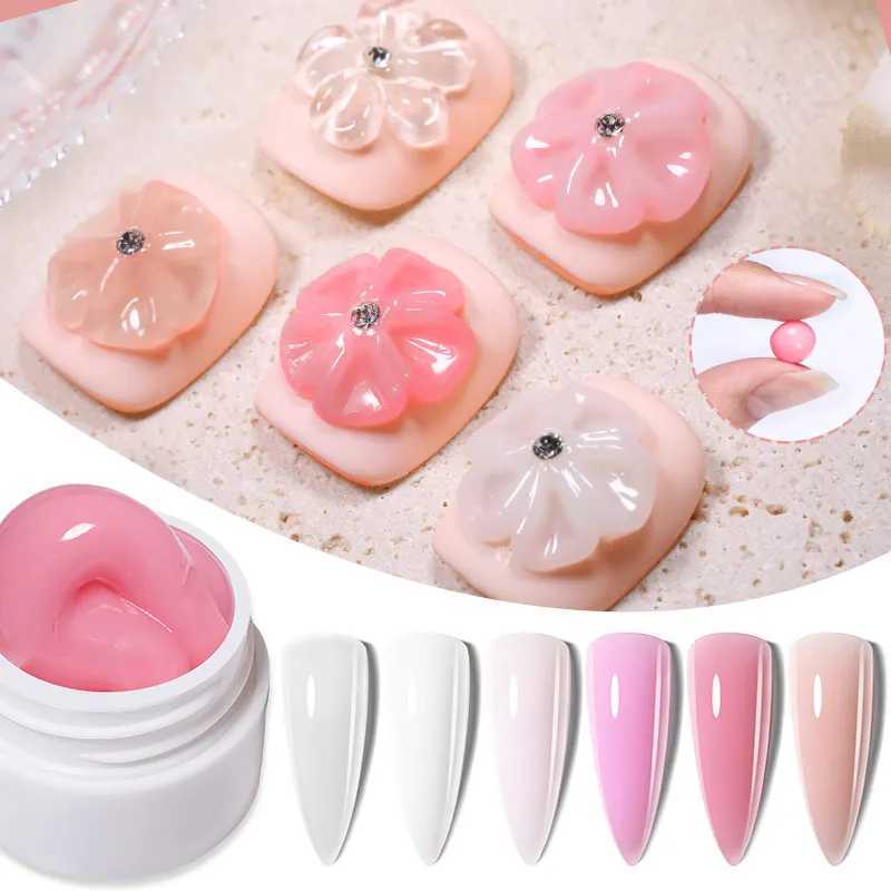 LILYCUTE 8ML rodless manual extension hard gel nail polish for DIY 3D carved pattern nail art shape solid gel varnish W240829