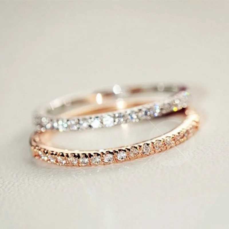 1.5mm Thin Semi Eternal CZ Stackable Ring Wedding Ring W240829