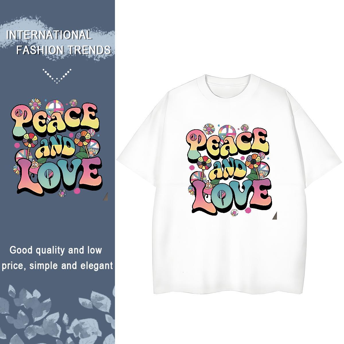 Soft Couples T Shirts 230g Pure Cotton letter Street Wear Woman T Shirts Breathable Crew Neck Anime Print Clothings