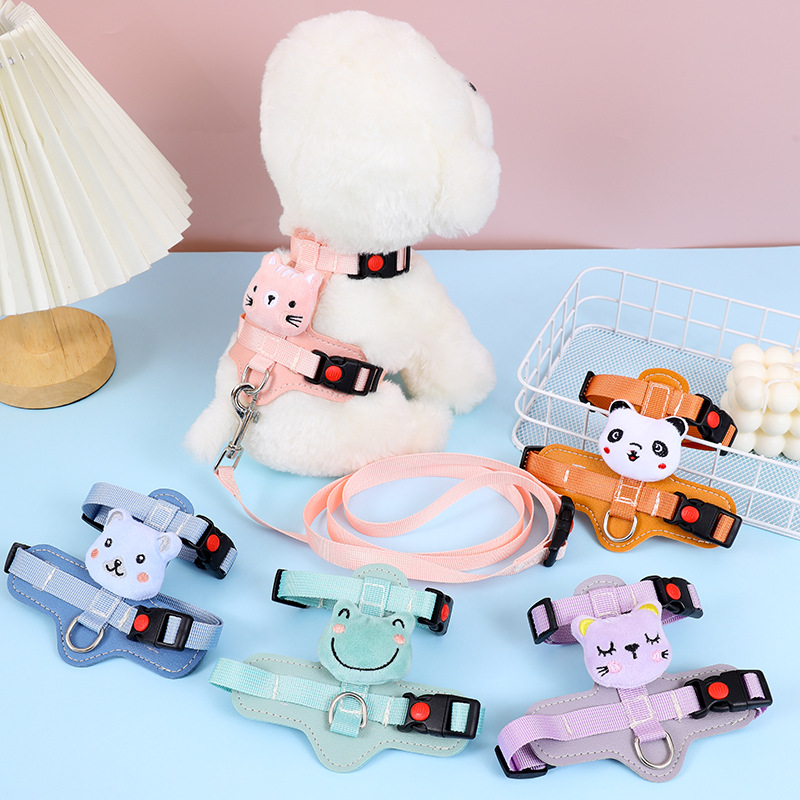 Dog Harness and Leashes Set Adjustable Cat Harness Leash Vest Small Dog Teddy Bichon Pomeranian Walking Leash Pet Accessories