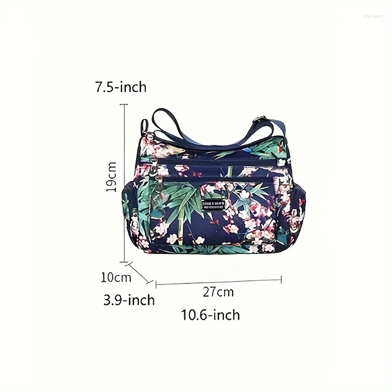 Bag ral Print Crossbody Trendy Nylon Shoulder Women's Multi Layer Messenger For Travel zhanyishengli