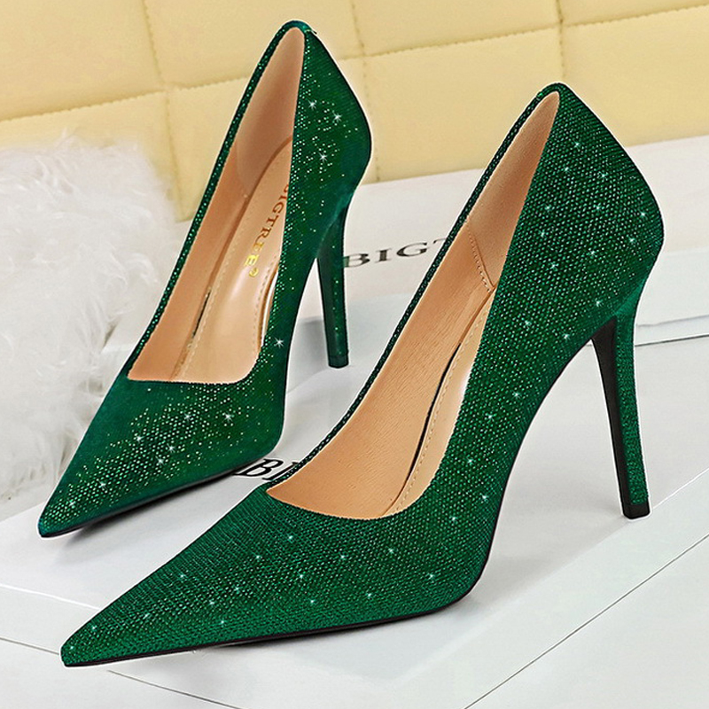 Fashion Women 7cm 10cm Heels Spring New Suede Design Woman Pumps Stilettos Sexy High Heels 6 Colour Large Size 43 Female Shoes