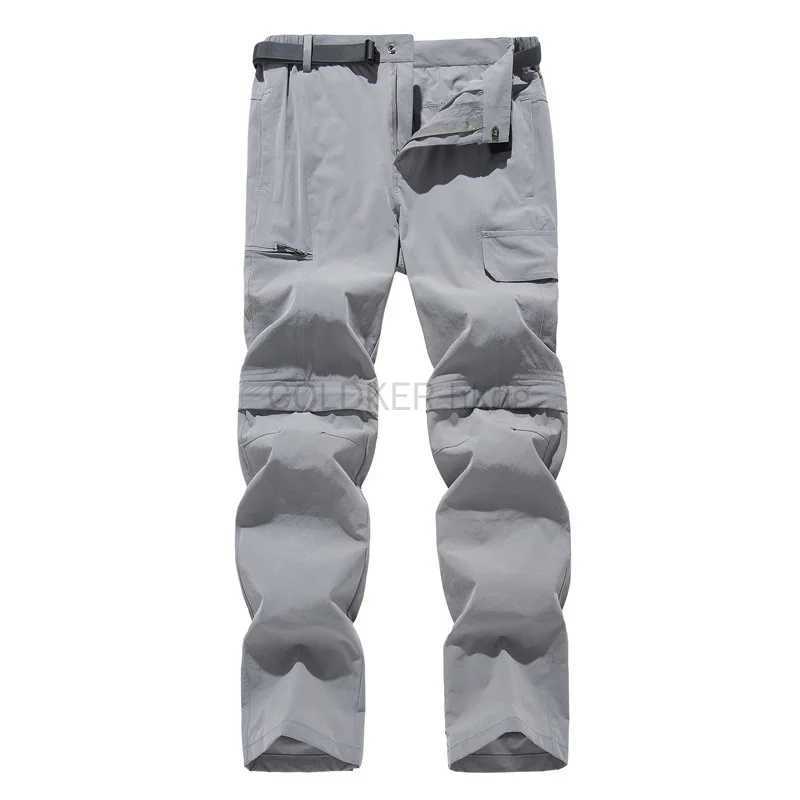 2024 Zipper Hiking Pants Convertible Shorts Mens Cargo Work Pants Lightweight Breathable Trouser Work Clothes Outdoor Casual Pants W240829