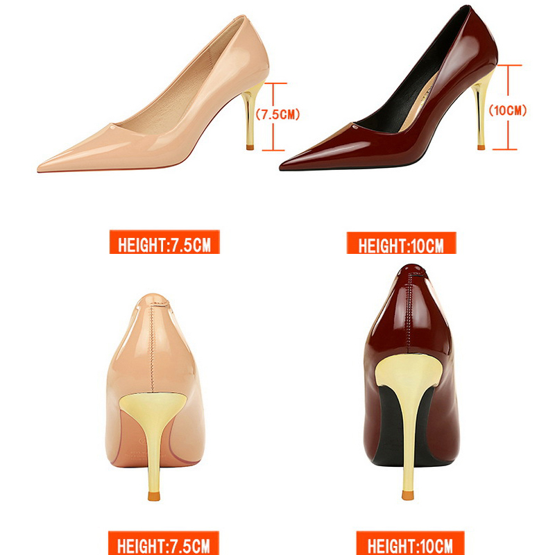 BIGTREE Shoes Woman Pumps Patent Leather High Heels Shoes Women Occupation OL Office Shoes Stiletto Women Heels Plus Size 43