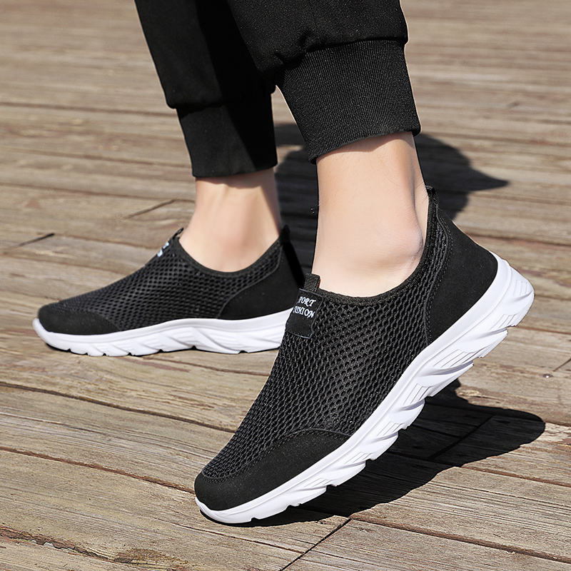 Sports Summer Walking Size 46 Sale Outdoor Breathable Slip on Black Sneakers Male Anti-slip Light Men Mesh Casual Shoes dh1102963094