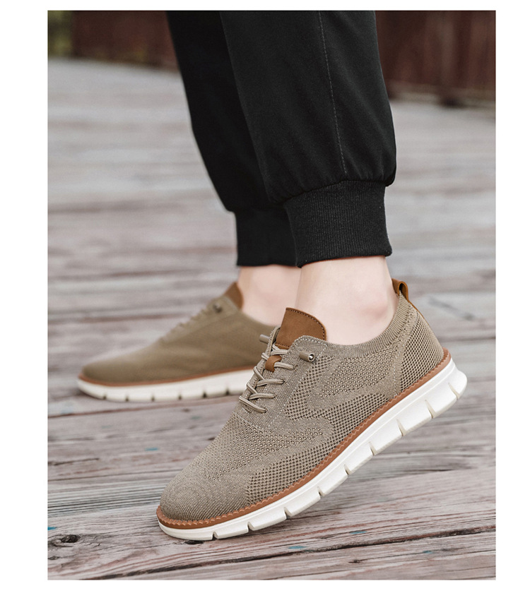 Large size 48 popular British style men's shoes summer breathable sports shoes flying woven mesh shoes men's running trendy shoes