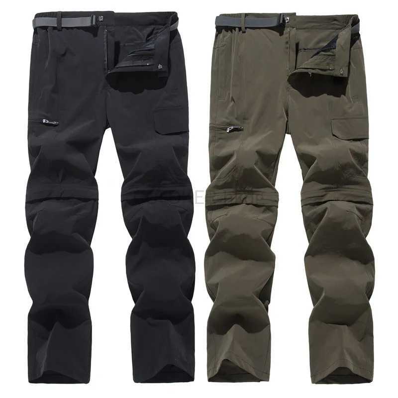 2024 Zipper Hiking Pants Convertible Shorts Mens Cargo Work Pants Lightweight Breathable Trouser Work Clothes Outdoor Casual Pants W240829