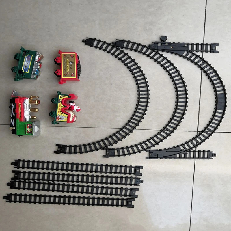 Train Set with Sound and Light, Electric Track Frame Railway Car, Tree Decoration, 2024 Christmas Gifts for Kids