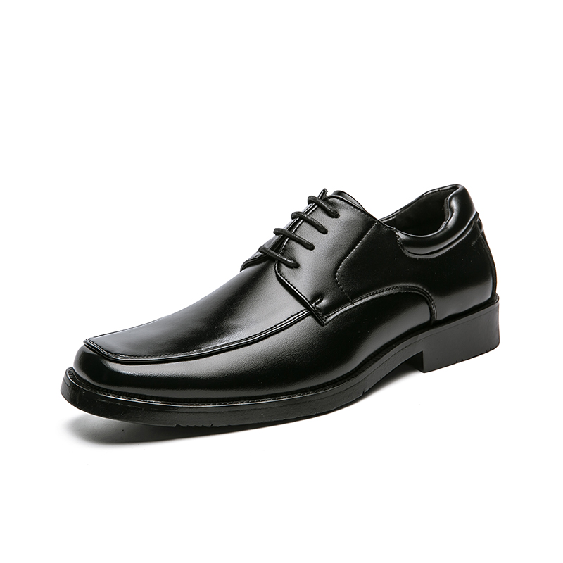 Business Men's Dress Shoes Square Toe Male High Quality Leather Shoes 2024 Lace Up Wedding Shoes Men Gentleman Derby Shoes