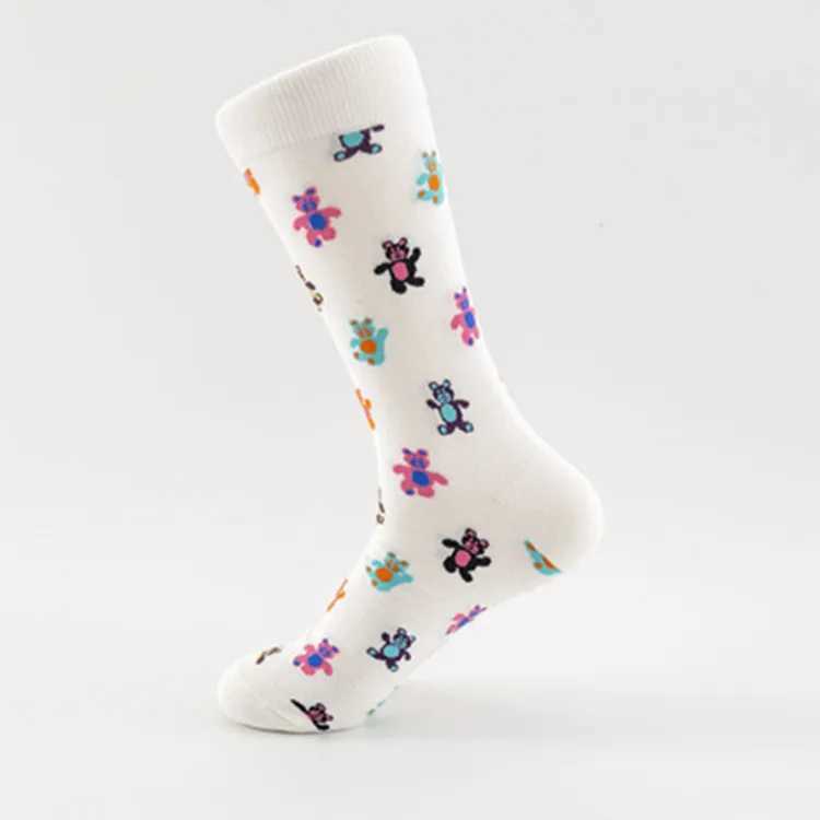 Men's Socks 5 pairs of socks new colorful tide socks swimming ring socks casual cotton socks trend medium tube socks wholesale Y2408307ZCU