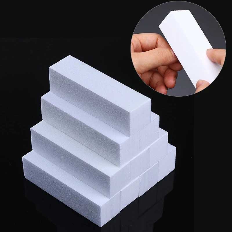 2/5/10 pieces of white nail files and buffer nail file blocks manual tools W240829