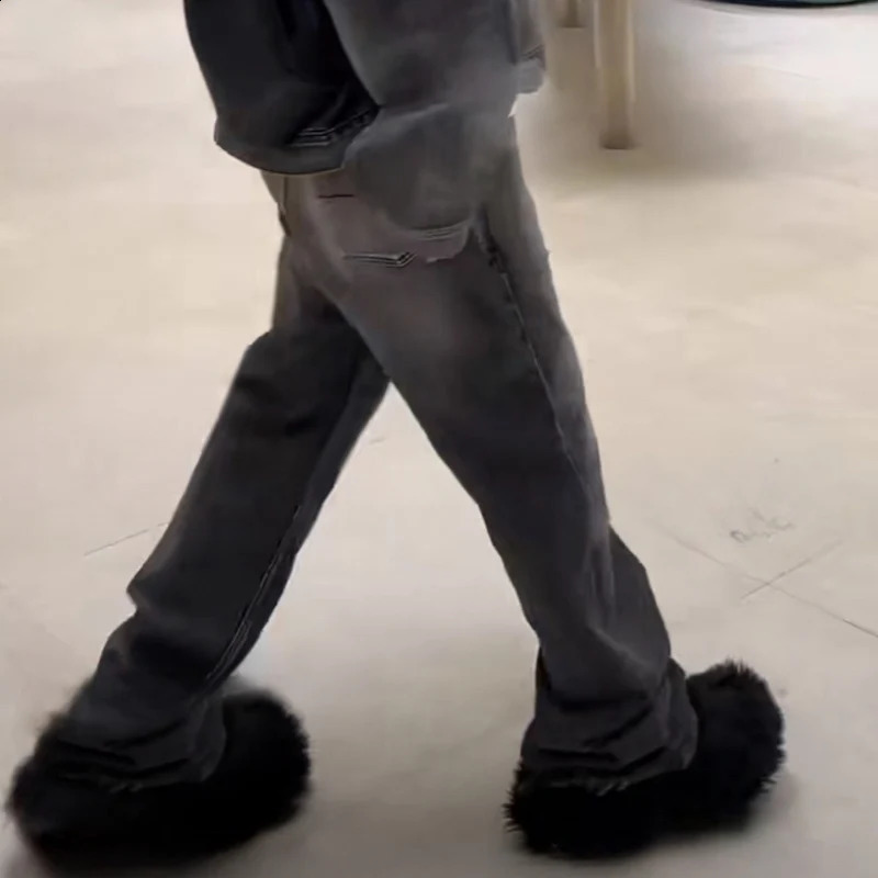 Black Gray Washed Casual Baggy Jeans for Men and Women Straight Loose Oversized Cargos Hip Hop Frayed Hole Denim Trousers 240826Z