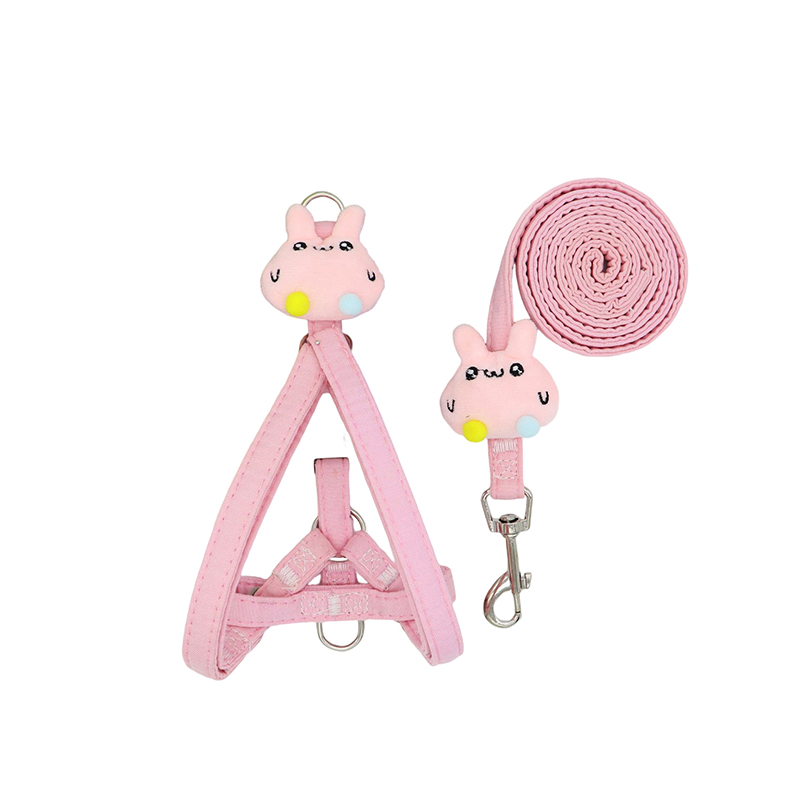 Cartoon Pet Harness Leash Set Cute Rabbit Adjustable Anti-breakaway Lead Leash for Small Medium Dog Cats Walking Safety Supplies
