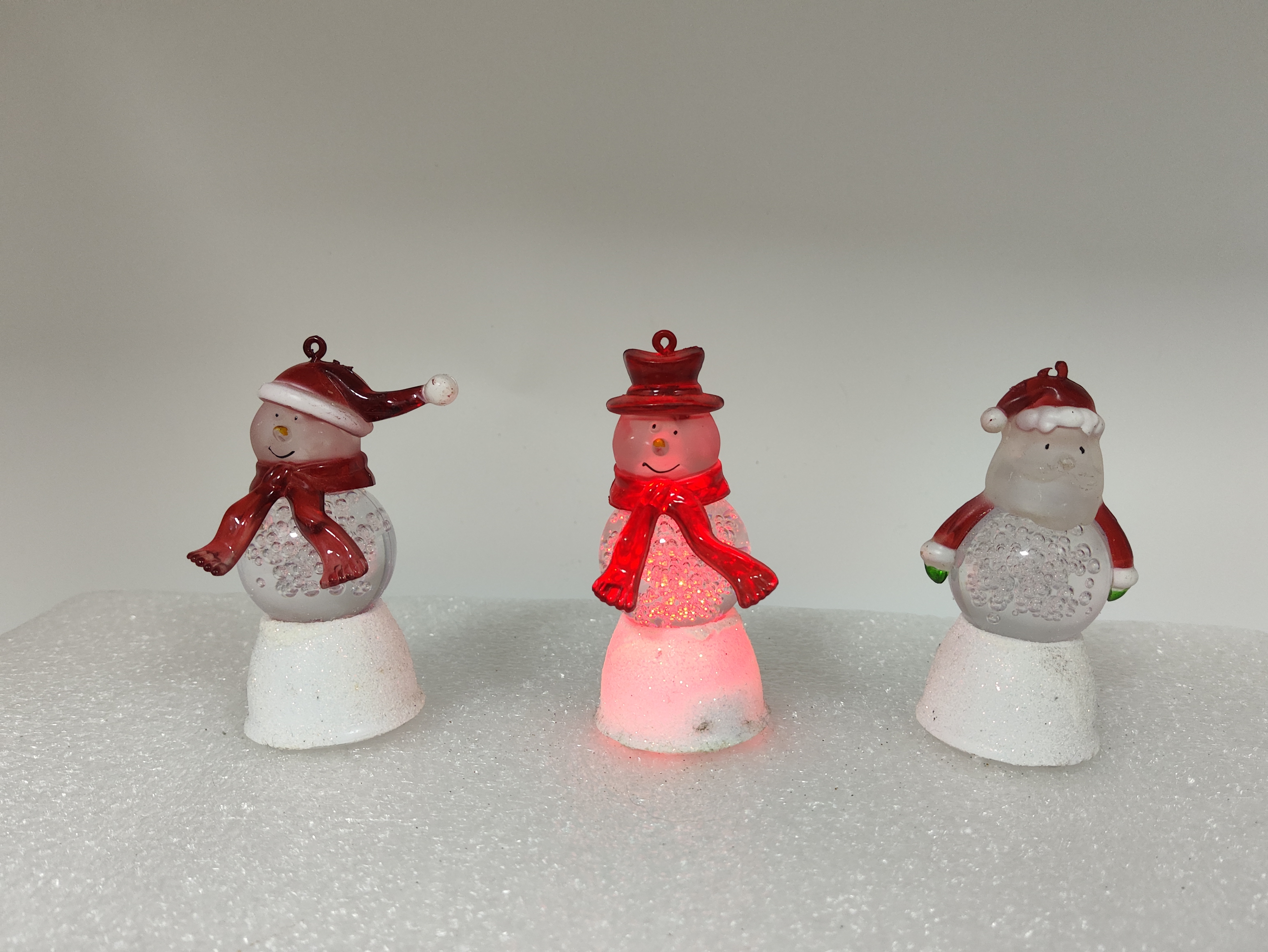 Christmas gift Bubble ball snowman three-piece set for children LED lights Christmas ornaments