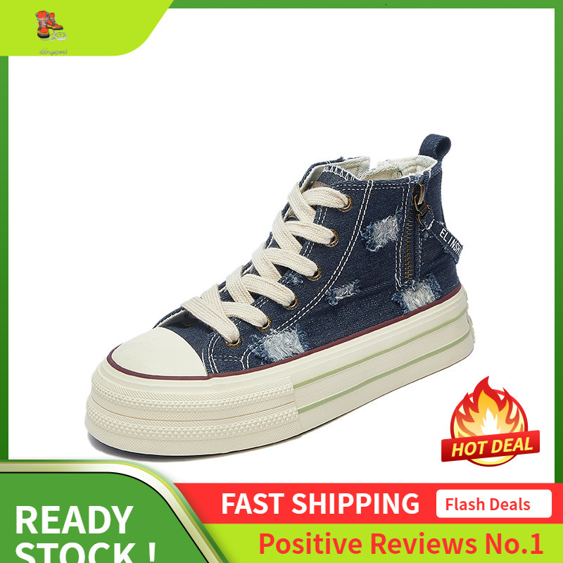 Ddmysports Ins Trendy Korean Igh Top Canvas For Women Autumn New Student Running Casual Board Shoes Eight Raising OUTDOOR