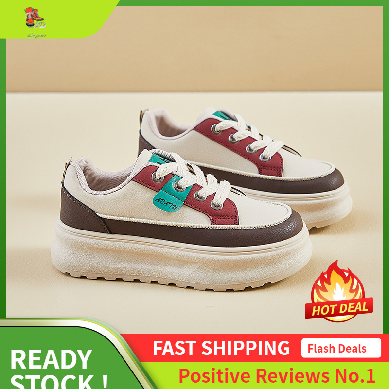 Ddmysports Autumn White New Korean Version Ins Female Student Thick Soled Height Increasing Sports Board Casual Shoes ZY OUTDOOR