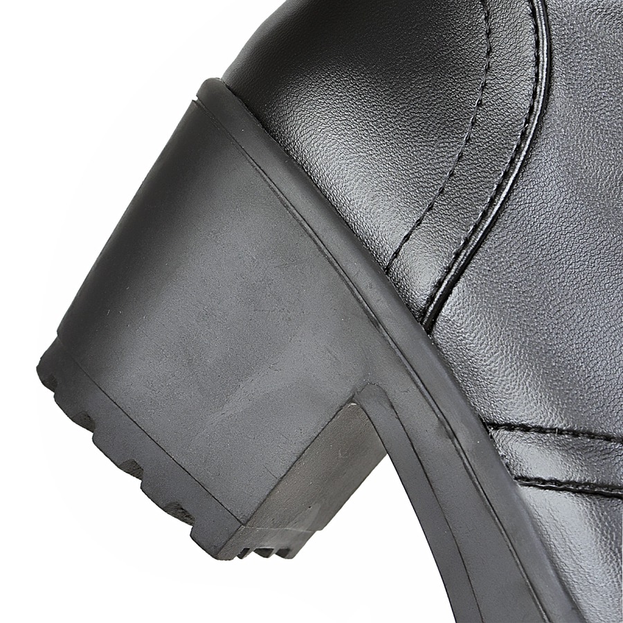 Snow Winter Boots Women Fashion Knee High Boot Casual Punk Heels Lace up Black White Footwear Long Shoes Ladies Large Size c0af