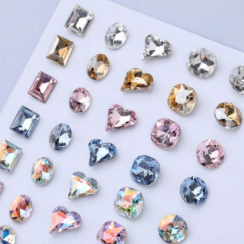 10/25 Sharp Bottom Crystal Nail Art Water Diamond Mixed Shape Large Crystal Nail Charm High Quality Sparkling Stone Nail 3D DIY Stickers W240829