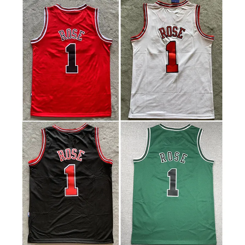Derrick Rose Retro Basketball Jerseys Men Jersey vest Red white black Stitched embroidery Red