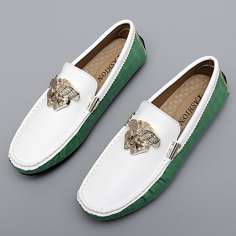 Luxury Genuine Leather Loafers Men's Women Size 35~48 Driving Designer Moccasins High Quality Flats Boat Shoes for Men Slip-on