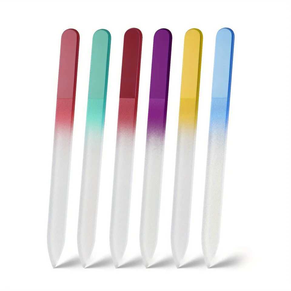 6 high-quality crystal glass nail files - double-sided safety suitable for natural nails and acrylic nails suitable for ergonomics W240829