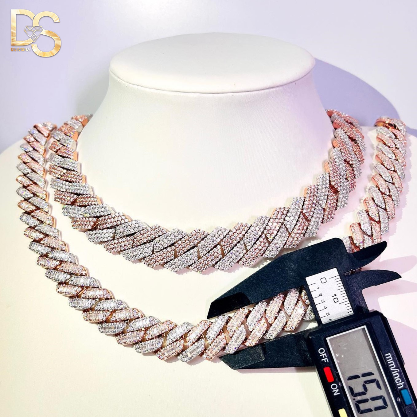 Iced Out Hip Hop Cuban Necklace 10MM 12MM 14MM 18MM 20MM Width 925 Sterling Silver VVS moissanite Miami Cuban Link Chain