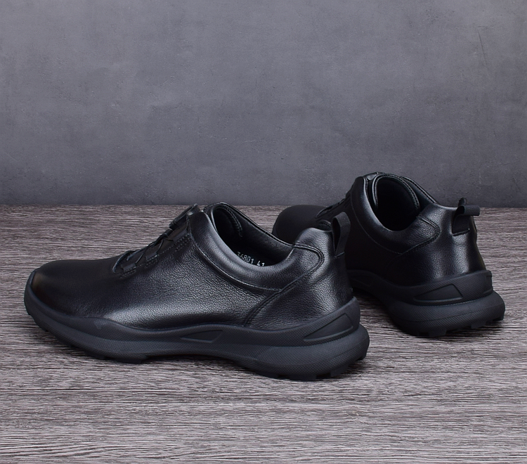 Genuine Leather Shoes Men Rotating Buckle Sneaker Lightweight Running Cowhide Loafers Athletic Jogging Walking Original Sports