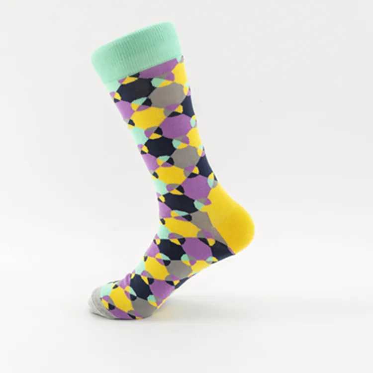 Men's Socks 5 pairs of socks new colorful tide socks swimming ring socks casual cotton socks trend medium tube socks wholesale Y2408307ZCU