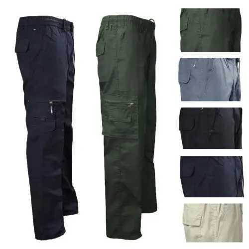 2021 Fashion Pants Black Grey Beige Heavy Duty Combat Cargo Staff with Kneepad Pocket W240829