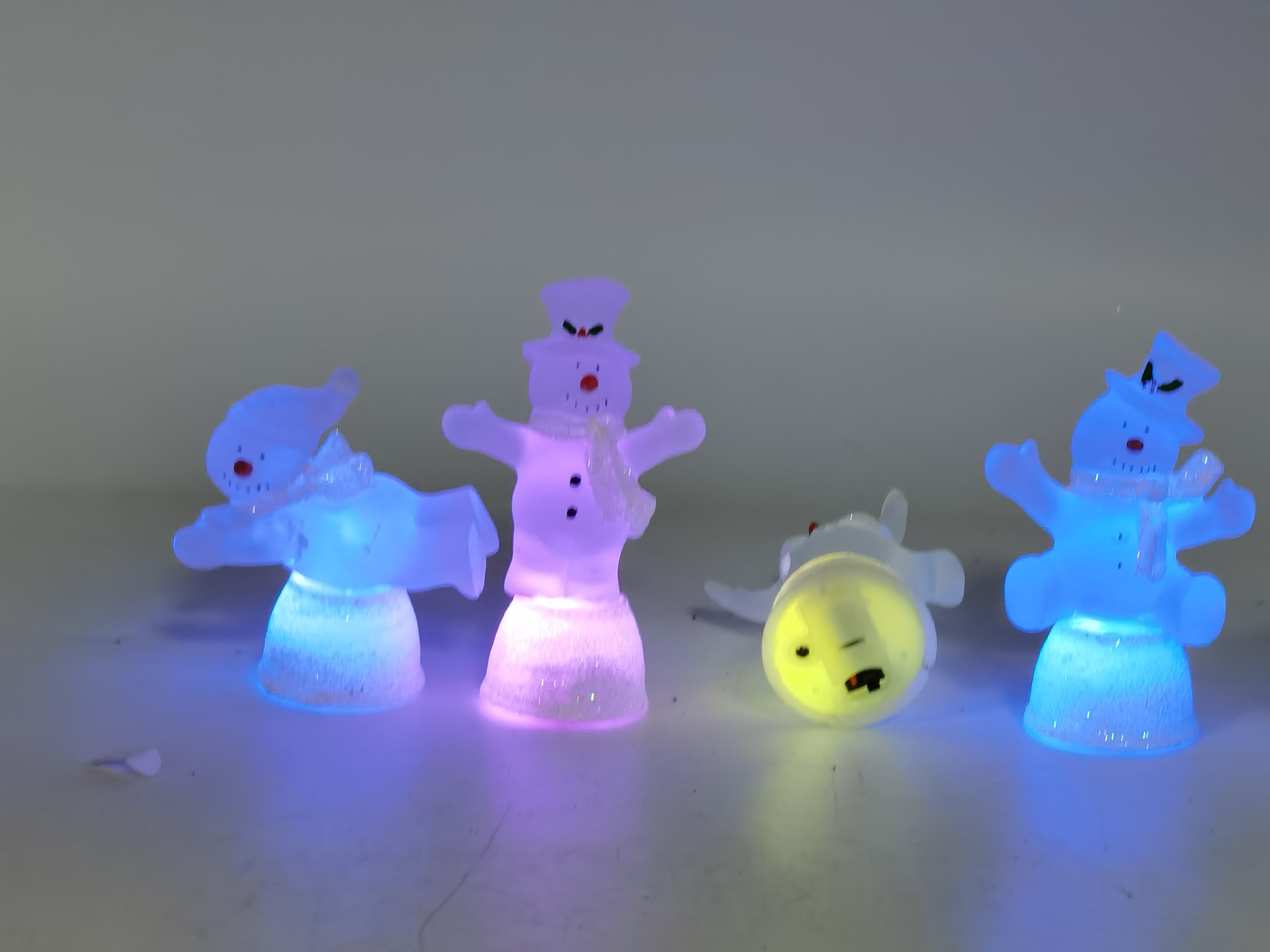 Christmas Snowman standing posture LED night light small decoration 4-piece set