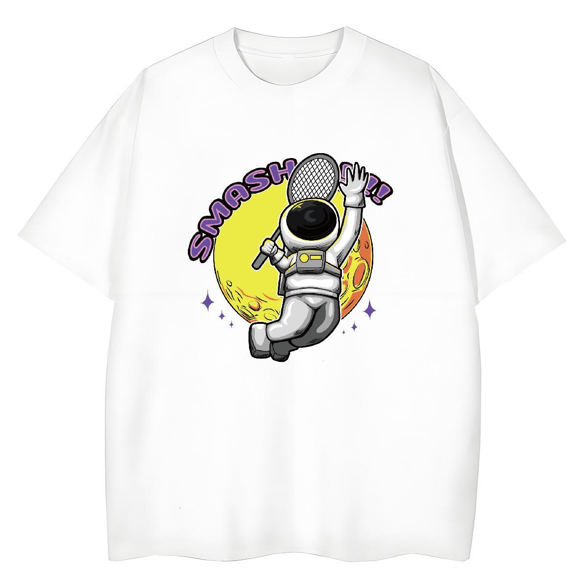 Comfortable Tshirt for Man Woman 230g Pure Cotton universe Beach Women T Shirts Breathable Crew Neck Cartoon Anime Tshirts