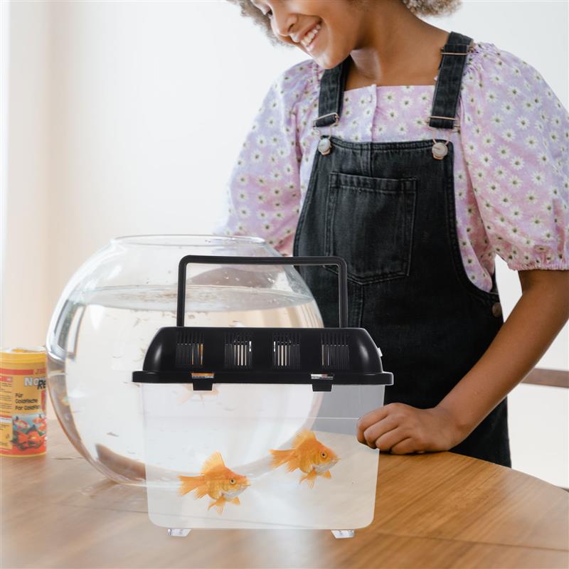 1pc Reptile Tortoise Goldfish Feeding Box Plastic Breeding Case Climbing Pet Feeding Container Turtle Tank Random Color