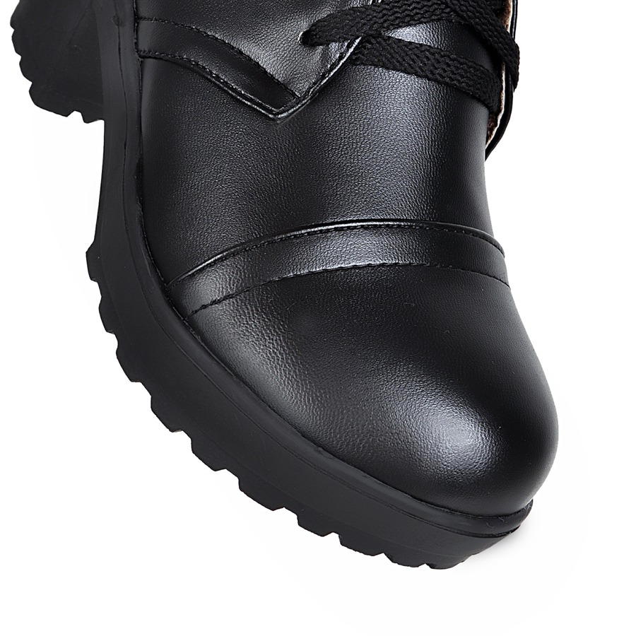 Snow Winter Boots Women Fashion Knee High Boot Casual Punk Heels Lace up Black White Footwear Long Shoes Ladies Large Size c0af