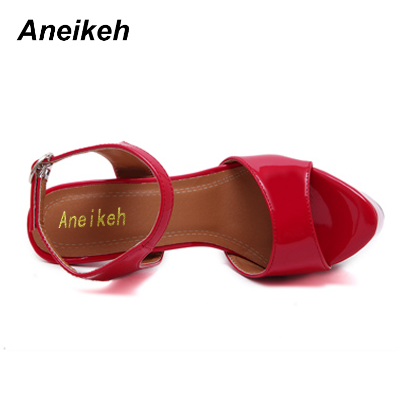 Aneikeh Big Shoe Size 41 42 43 44 45 46 16CM High Heels Sandals Summer Sexy Open Toe Party Dress Platform Gladiator Women Shoes 4 e6f28