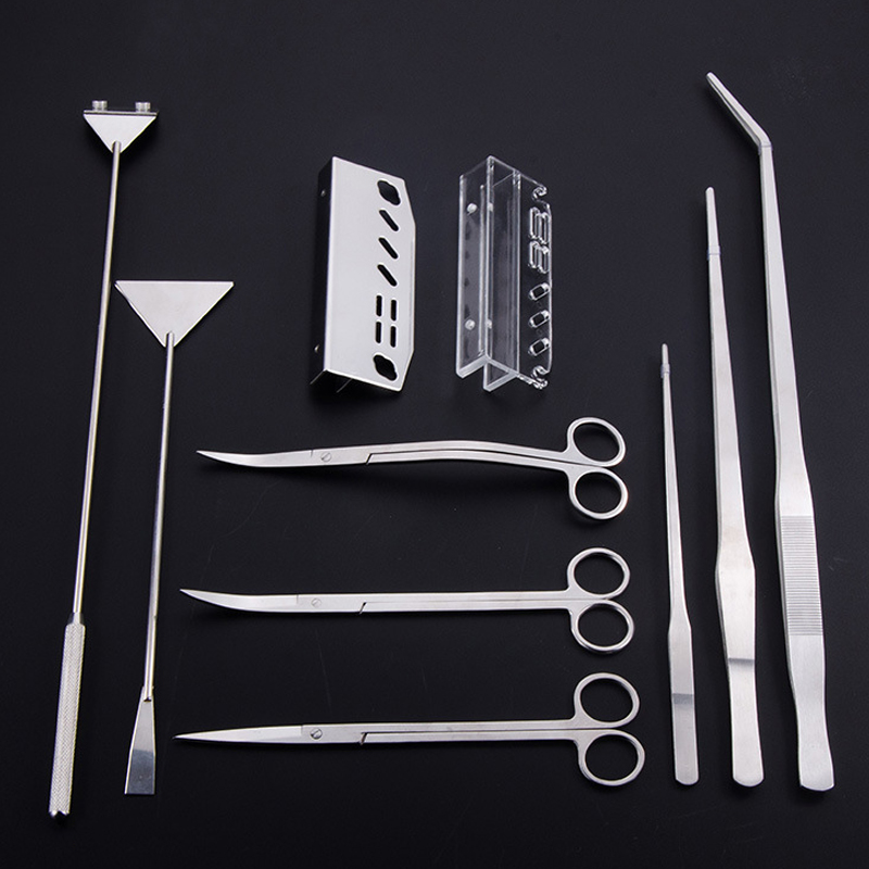 Aquarium Tank Aquascaping Tools Aquarium Scissor Tweezers Tool Stainless Steel Aquatic Plants Set for Aquarium Maintenance