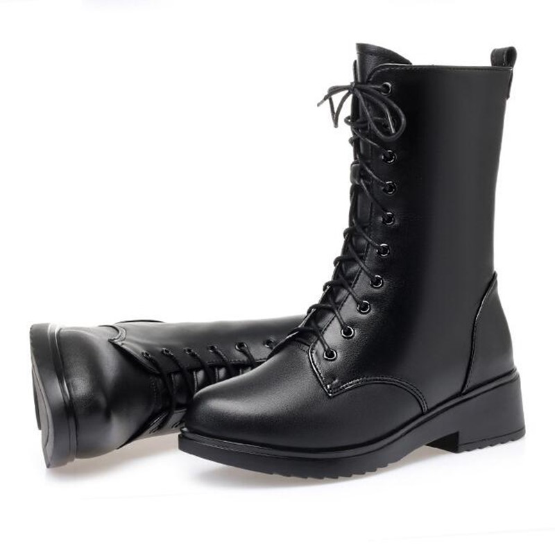 AIYUQI 2024 Boots Women Winter Shoes New Genuine Leather Biker Boots Women Large Size Casual Marton Bots Women