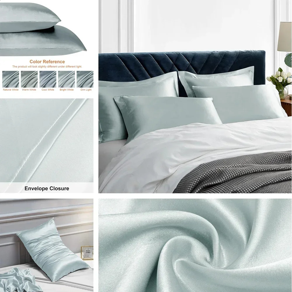 Pillow Case 2 sets of satin pillowcases for hair and skin super soft and cooling similar to silk pillowcases envelope closure home textile 240829