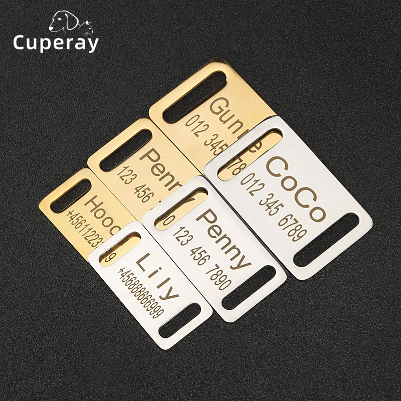 Dog Collar Tag, Stainless Steel Dog Cat Personalized Name Engraved Tags Custom Dog Tags Silent Dog License Tag, Blank Pet ID Tag