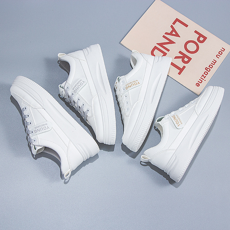Women's 2023 Spring New Thick-soled Female Casual Shoe for Sports Students Sneakers Woman White Platform Sports Shoes