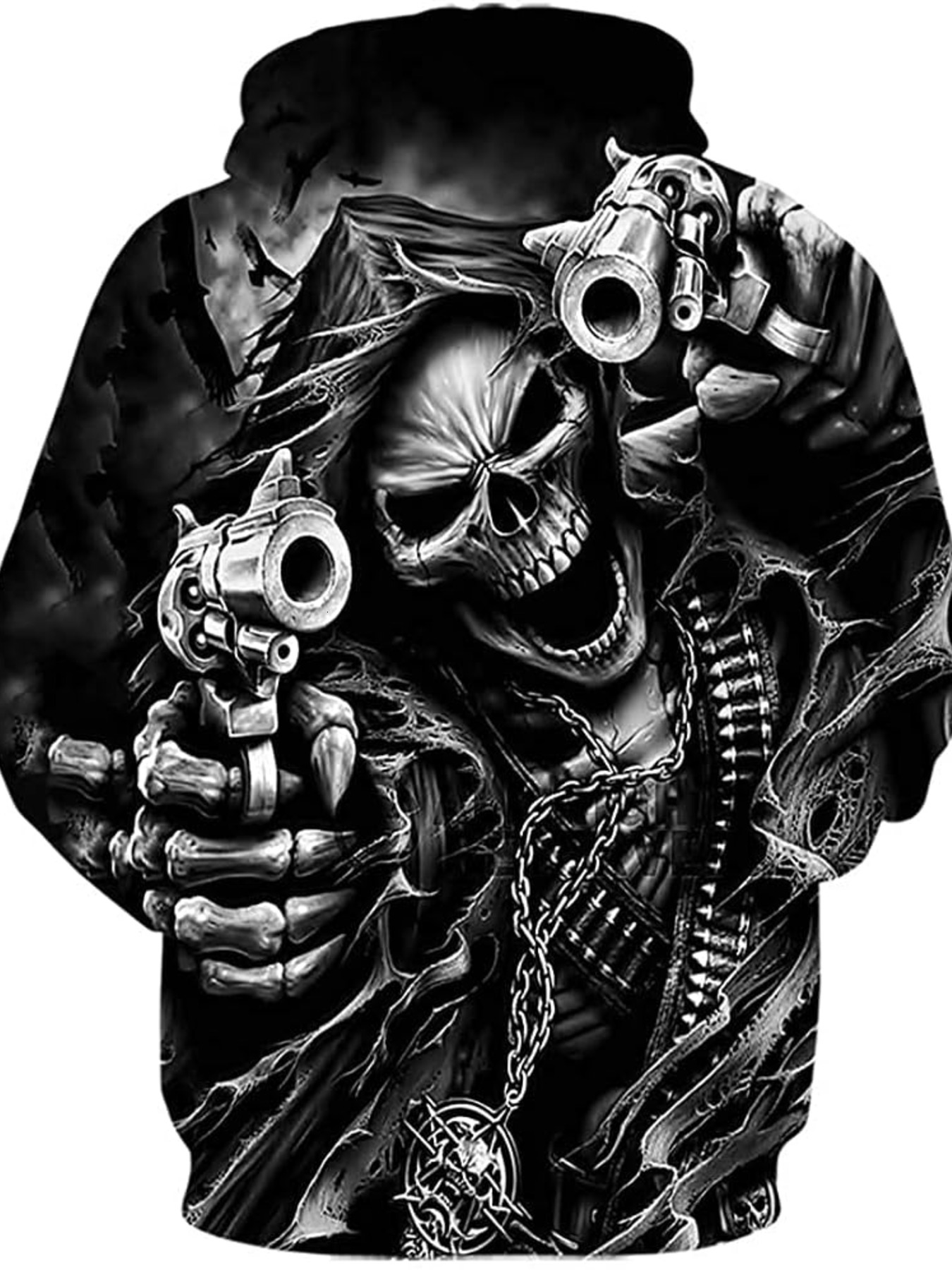 Halloween Hoodie for Mens Women Hoodies 3D Printed Skull Graphic Printed Pullover Sweatshirts with Pocket Graphic Pullover Long Sleeve