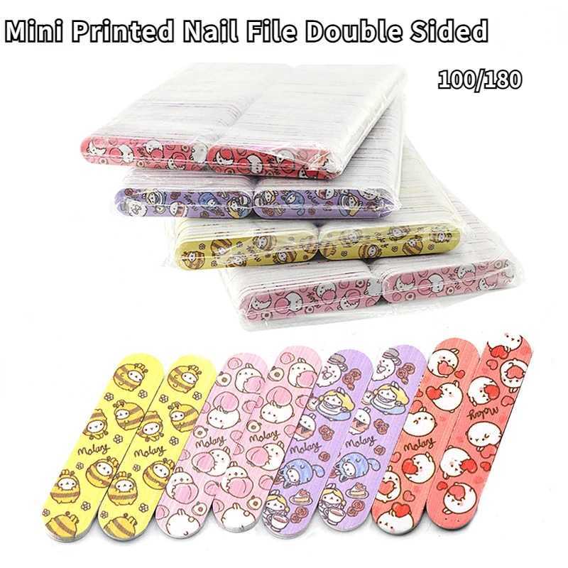 6 pieces of nail files cute mini printing machine sanding double-sided processing machine small sanding strip sanding strip polishing processing tool 