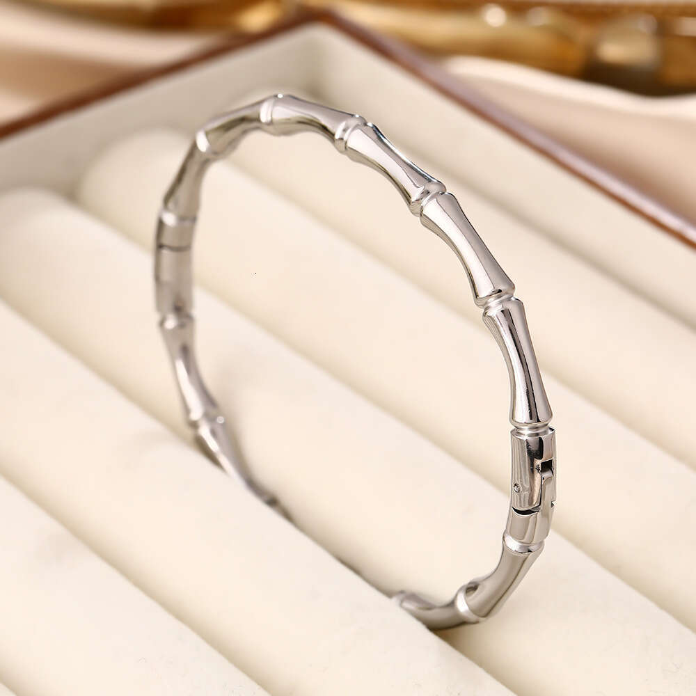 Hot selling titanium steel Designer bracelet for women, non fading bamboo buckle, niche design, fashionable temperament, retro handmade Luxury jewelry