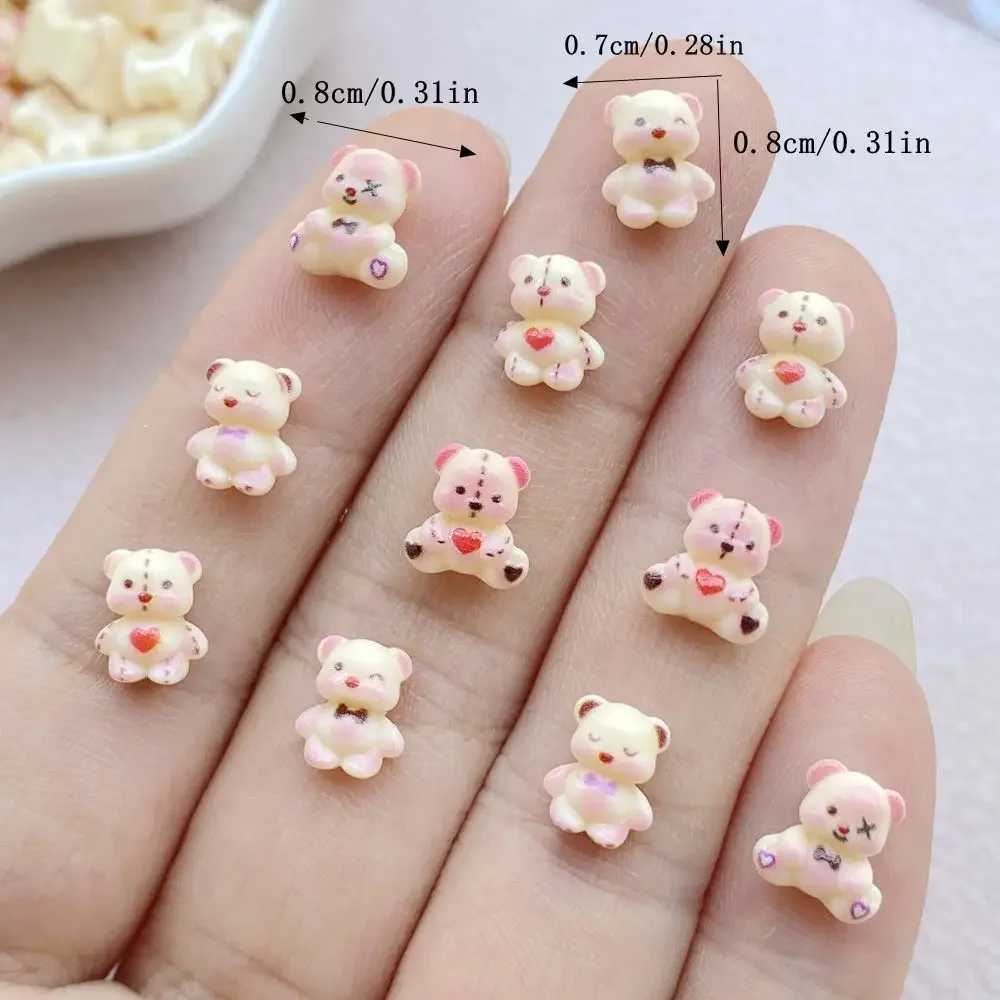 100 Cute Mini Cartoon Bear Nail Art Resin Designer Charm DIY Craft Nail 3D Decorative Jewelry W240829