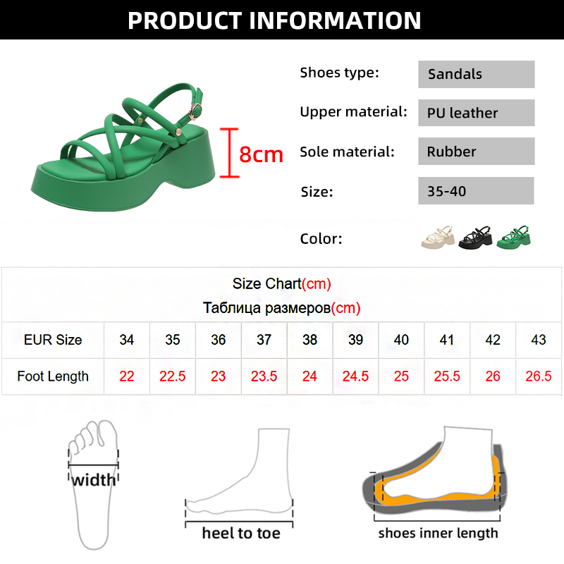 Women's Summer Chunky Platform Sandals Fashion Cross Strap Gladiator Shoes Woman Thick Bottom Wedge Heel Sandals for Women 2023