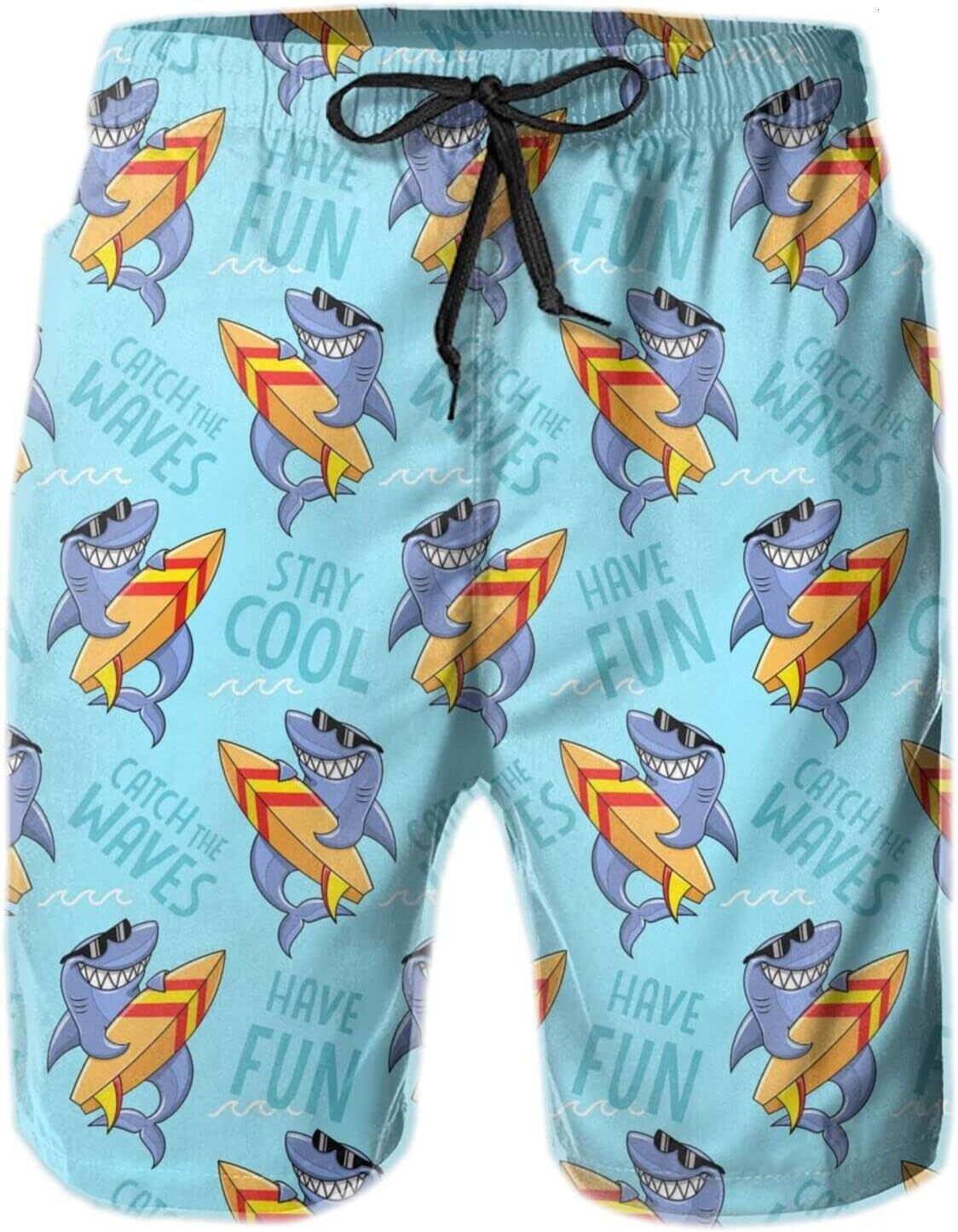 Mens shorts 3D printing pattern Funny Shark Mens Swim Trunks Quick Dry Swim Shorts Stylish Beach Board Shorts Swimwear