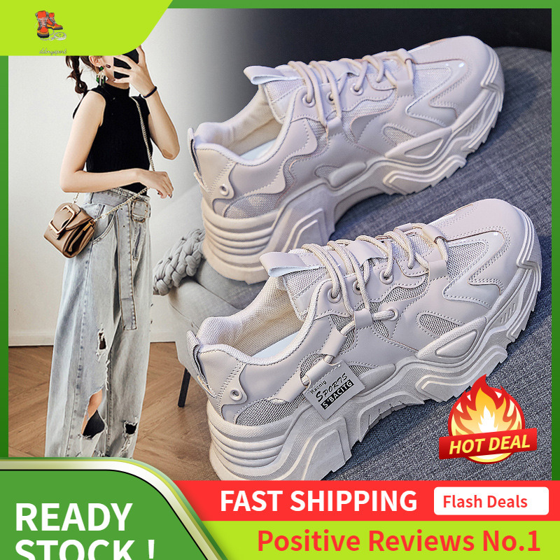 Ddmysports Spring New Korean Dad Ins Trendy Student Sports Running Shoes Women S Breathability Increase K OUTDOOR