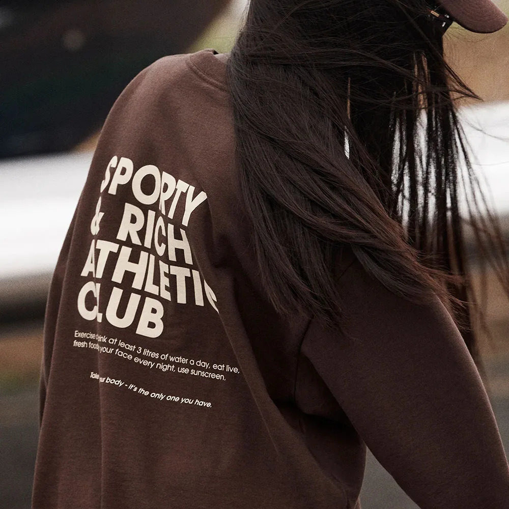 ZESSAM 5W253 Letter Graphic Print Sweatshirt Women ONeck Long Sleeve Sporty Female Pullover Vintage Casual Lady Top 240827